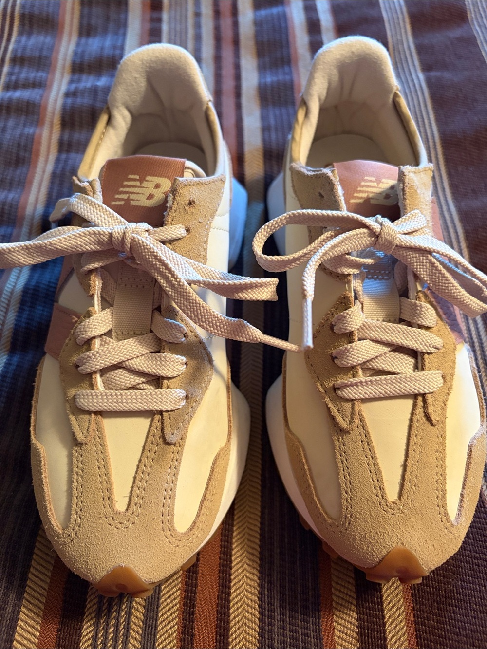New Balance Women's Athletic Sneakers in Cream and Tan